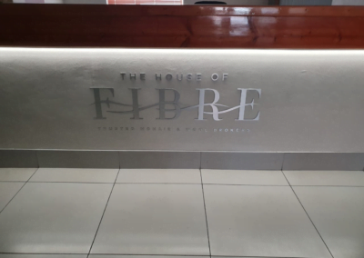House of fibre branding in house front end